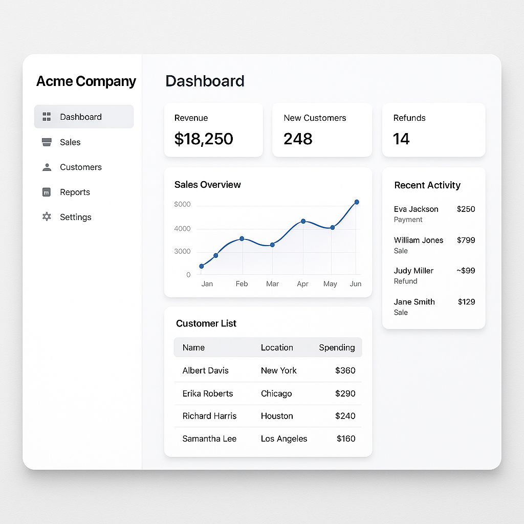 Internal Tool UI Example